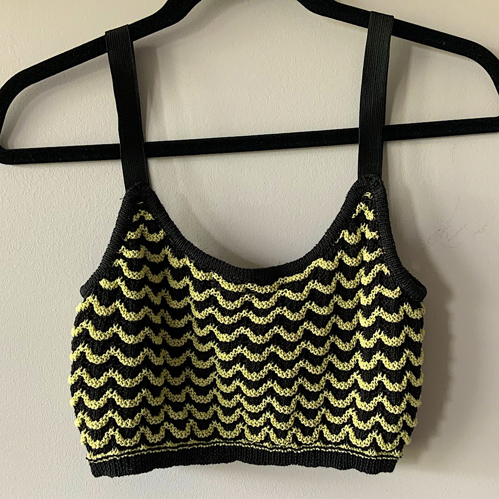 Black & Yellow Crop Top